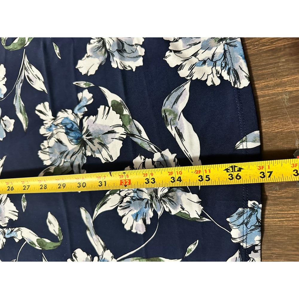 Maggy London Navy Blue Floral Fit and Flare Keyhole Dress Womens‎ Size 4 - Picture 11 of 11